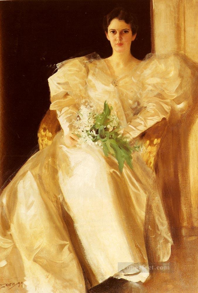 Portrait Of Mrs Eben Richards foremost Sweden Anders Zorn Oil Paintings